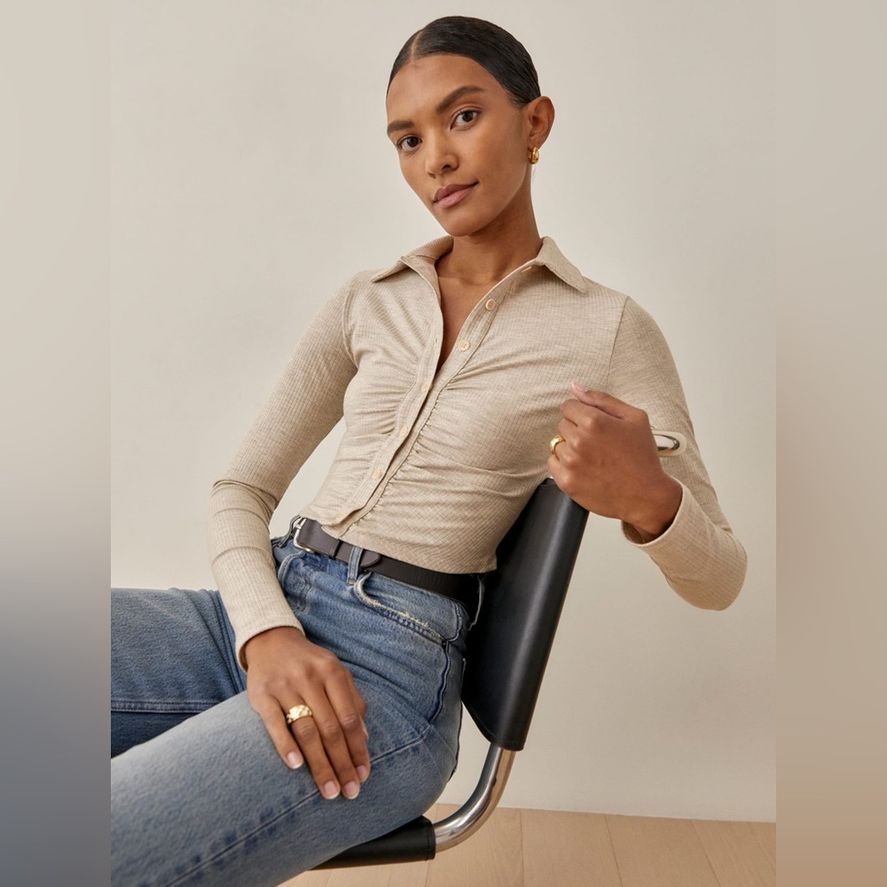 Elin Knit Top Marble Reformation NWT